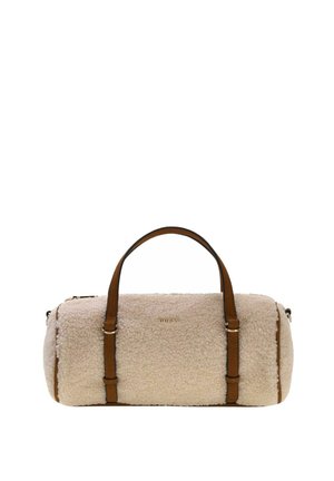 Guess BORSA DONNA TAYLOR MINI BARREL SATCHEL OFF WHITE/COGNAC - Bolsa de fin de semana - beige