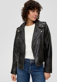 s.Oliver Lederjacke - schwarz