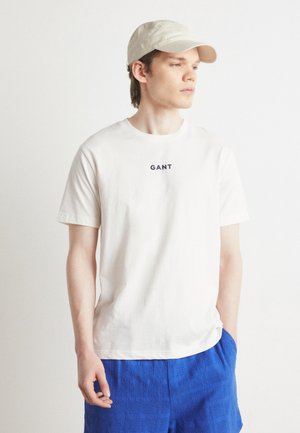 GANT CONTRAST SMALL LOGO - Navadna majica - eggshell