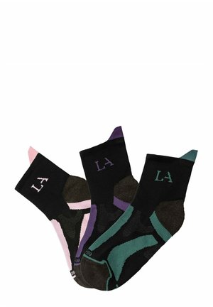 WANDER PACK 3 - Sportsocken - schwarz lila schwarz rosa schwarz grün