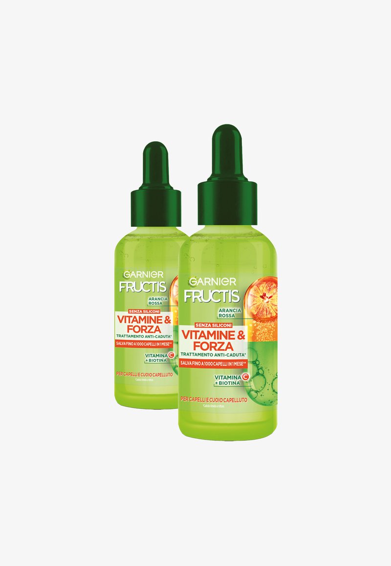 Garnier - GARNIER FRUCTIS VITAMINE&FORZA, TRATTAMENTO ANTICADUTA FORTIFICANTE ARRICCHITO CON VITAMINE PER CAPELLI 10 VOLTE PIÙ FORTI E DALL'ASPETTO SANO, 125 ML - 2 PACK - Trattamenti capelli - trasparente, Ingrandire