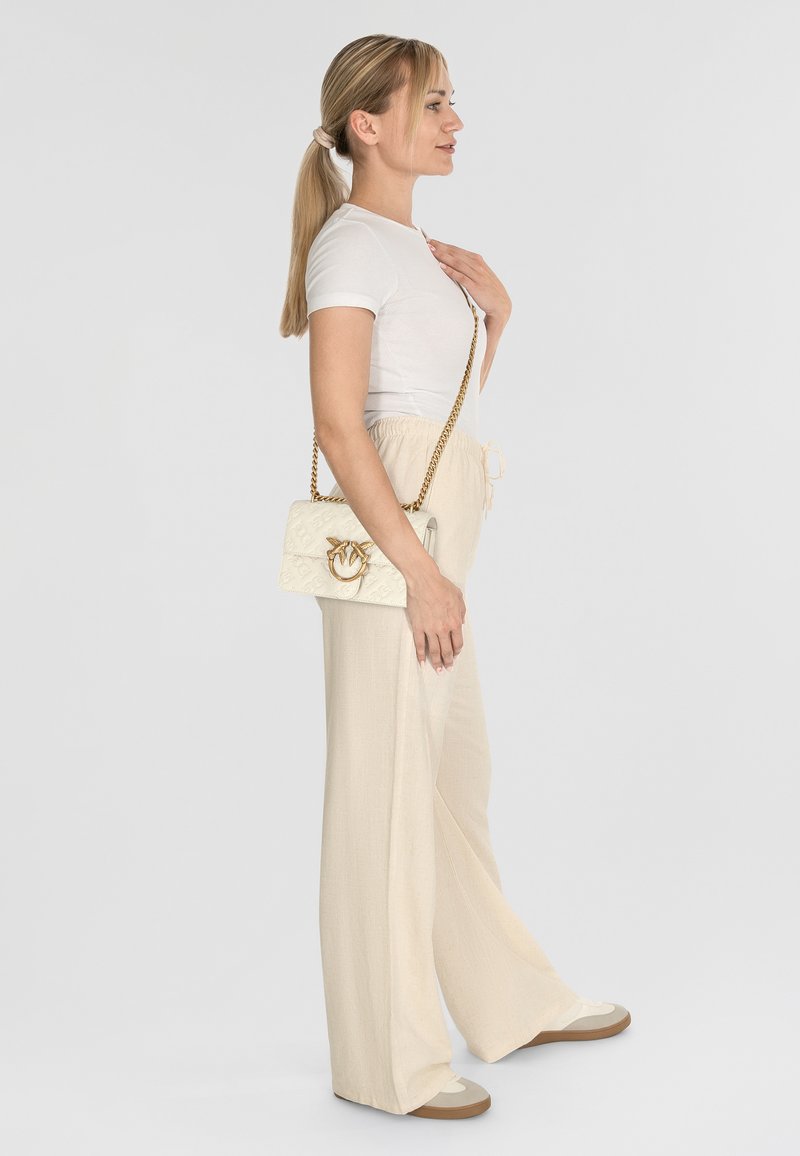Pinko - LOVE ONE LOGO - Cross body bag - bianco seta antique gold, Enlarge