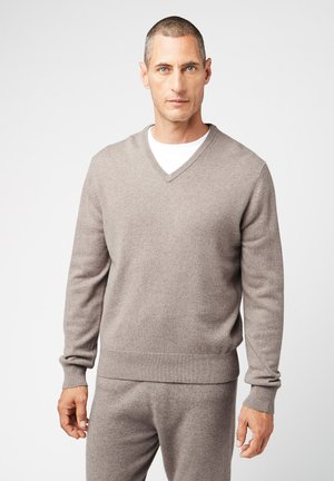 V-NECK - Strickpullover - beige foncé