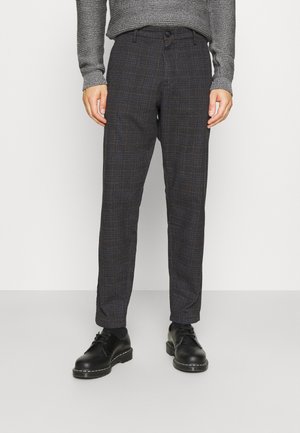 SLHSLIMTAPERED YORK PANTS - Chinot - mottled dark grey/camel
