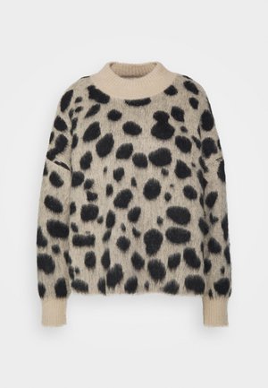 Stickad tröja - mottled beige