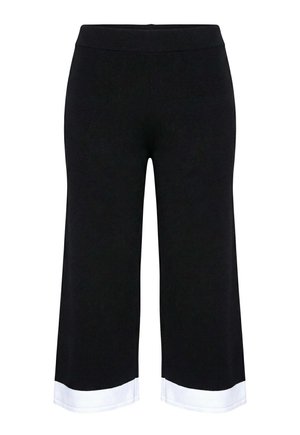 Ulla Popken, COLORBLOCK ELASTIC WAIST CULOTTES - Shorts - black