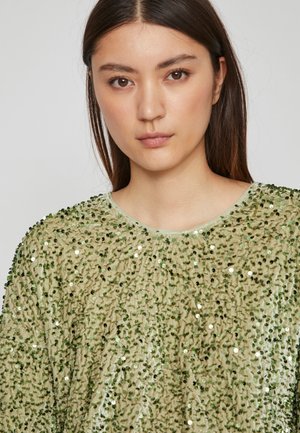 VILA VIEVE SEQUINCE CROPPED TOP - Débardeur - desert sagedetail:sequince