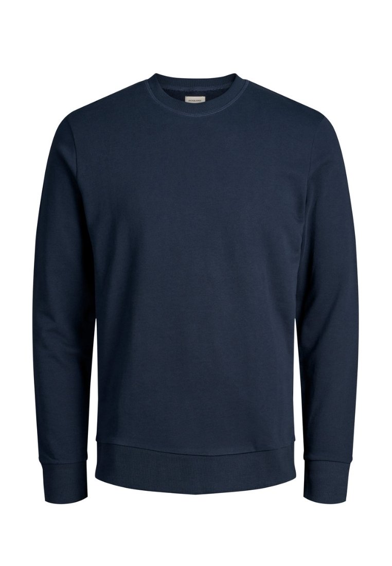 Dunkelblaues Sweatshirt aus einem weichen Baumwollmix, mit Rundhalsausschnitt, langen Ärmeln und gerippten Bündchen sowie Saum für eine figurbetonte Passform.