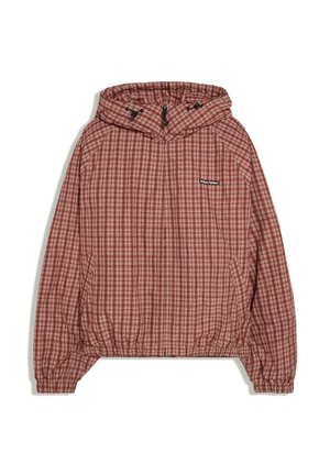 Bershka, CHECKED HOODED - JACKET - Übergangsjacke - mottled orange