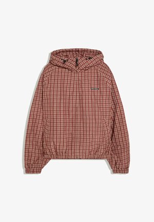 Bershka, CHECKED HOODED - JACKET - Ľahká bunda - mottled orange