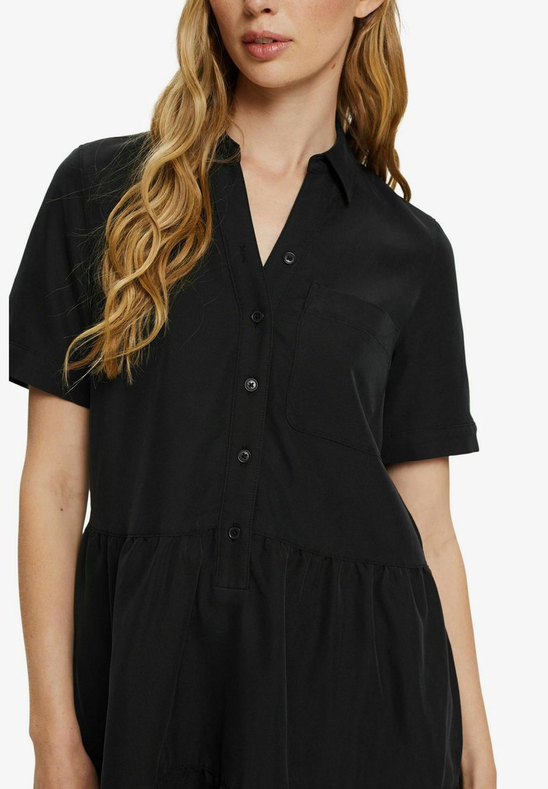 Damen Freizeitkleider | Esprit Blusenkleid black/schwarz - WG10677 Damen Freizeitkleider | Esprit Blusenkleid black/schwarz - WG10677