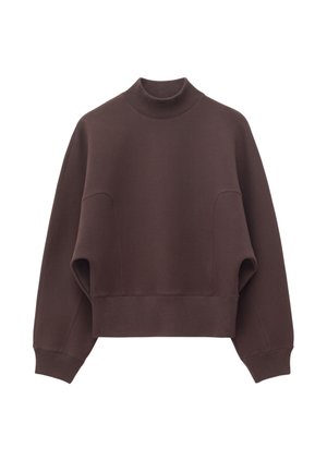 & OTHER STORIES, & OTHER STORIES MOCK NECK SCUBA SWEATSHIRT - Sweatshirt - dark brown