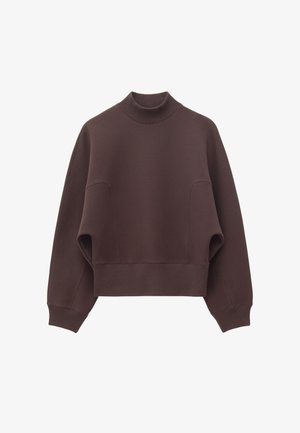 & OTHER STORIES, & OTHER STORIES MOCK NECK SCUBA SWEATSHIRT - Sweatshirt - dark brown