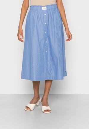 STRIPE MIDI PULL ON SKIRT - Gonna a campana - blue