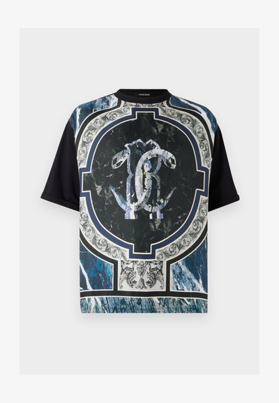 Roberto Cavalli MARBLE COOL FIT TEE - T-shirt print - blue