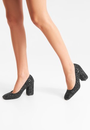 Woden MARIE GLITTER - Klasične cipele s visokom petom - black