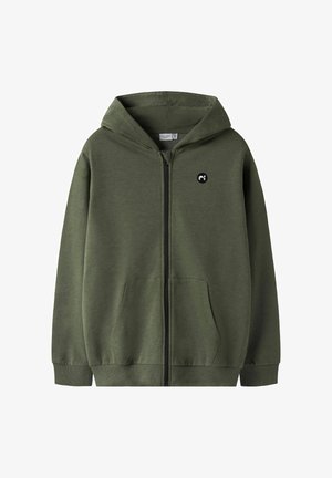 NKMVIMO CARD BRU - Majica s kapuljačom i patentnim zatvaračem - rifle green