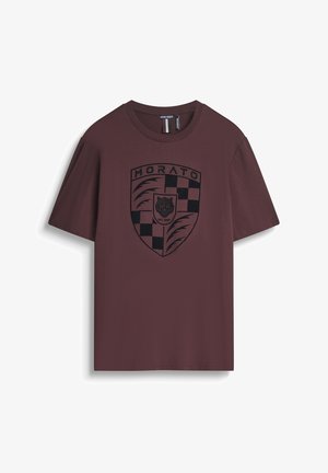 RELAXED WITH AND FLOCK LOGO - Majica kratkih rukava s printom - bordeaux