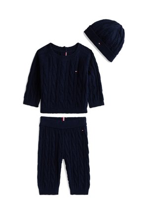 Tommy Hilfiger CABLE GIFT BOX UNISEX SET - Bonnet - dark night navy