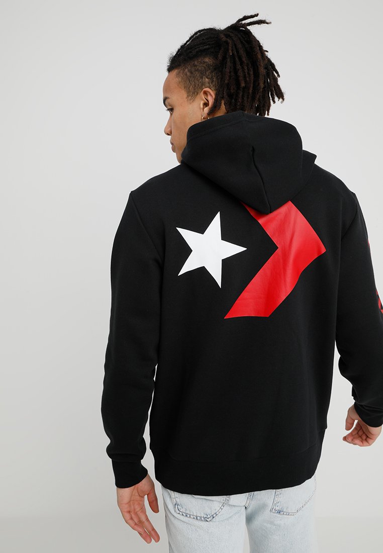 Converse STAR CHEVRON Sweat à capuche black ZALANDO.FR Sweat Graphique Converse Star Chevron Noir