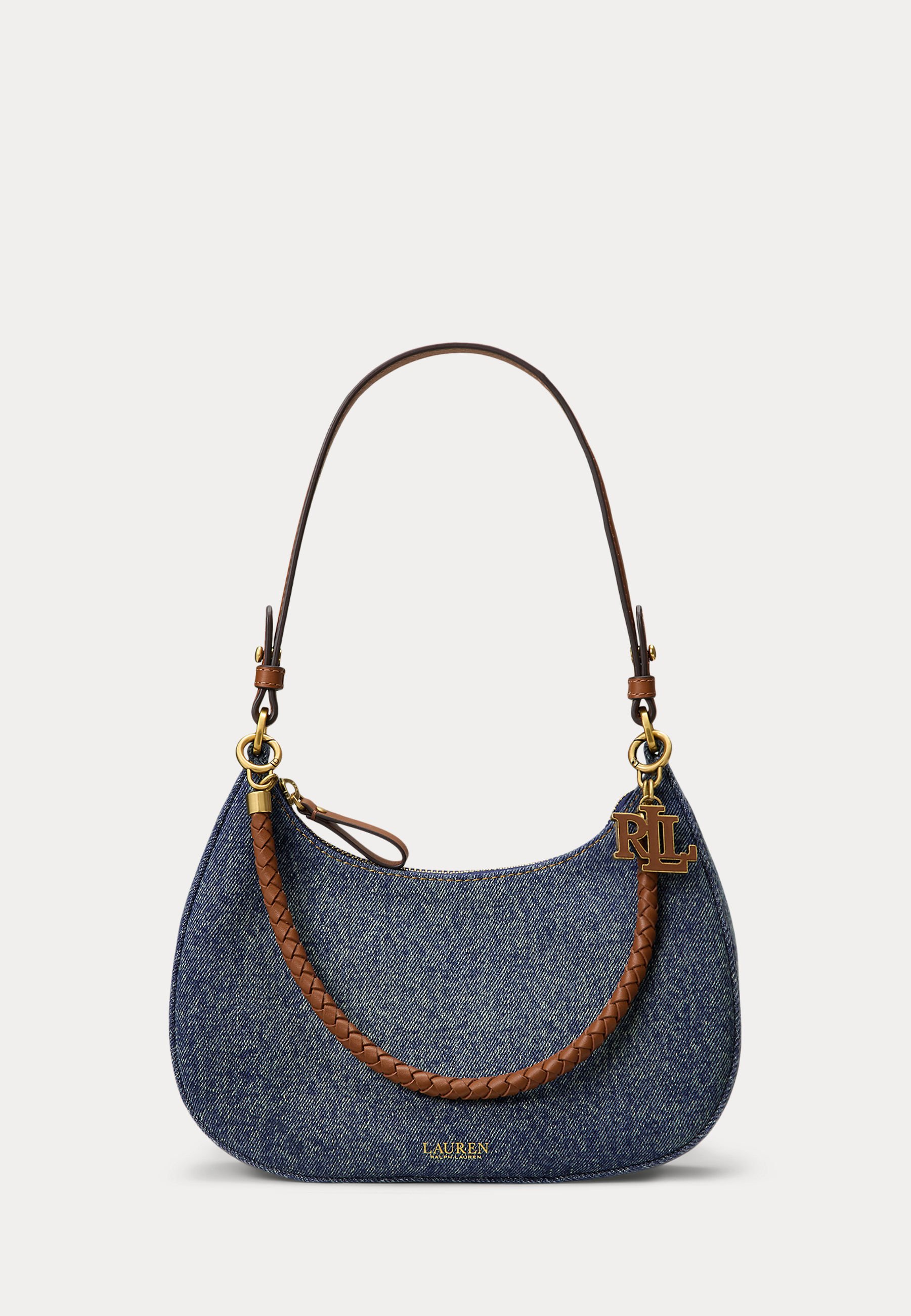 Lauren Ralph Lauren DENIM MEDIUM MARCY ZIP SHOULDER BAG - Handbag