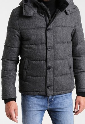 Winterjas - mottled dark grey