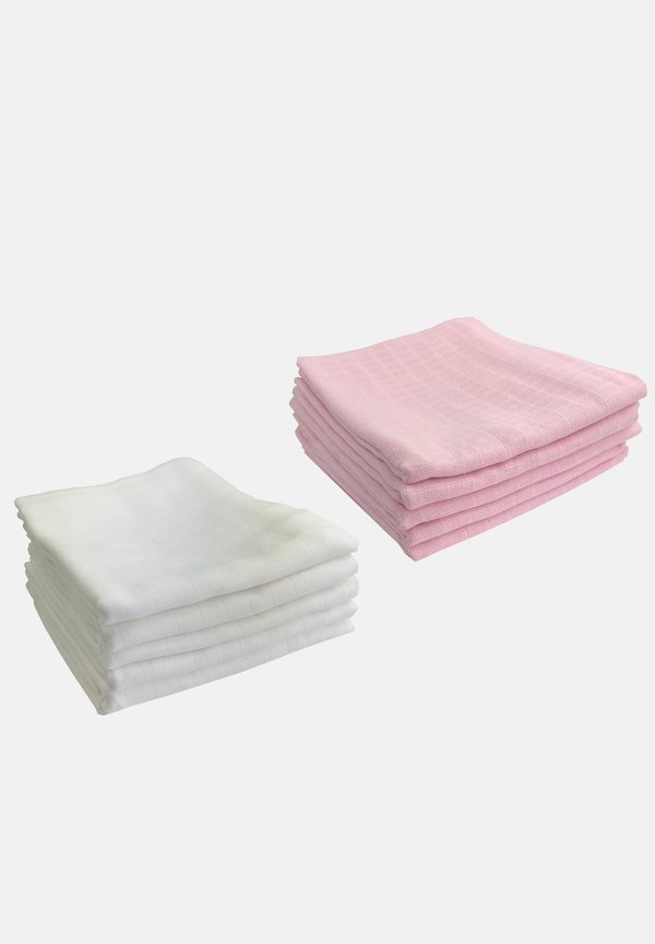 10 PACK  - Mullwindel - weiß, rosa