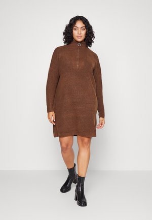 NMNEWALICE HIGHNECK DRESS - Jumper dress - cappuccino