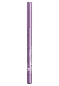 Crayon eyeliner violet avec une finition métallique, doté d'un design rétractable, et étiqueté "NYX Epic Wear" en texte blanc.