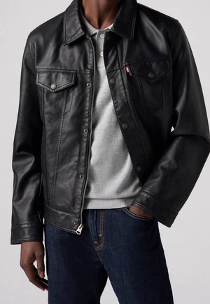 Imitatieleren jas - black