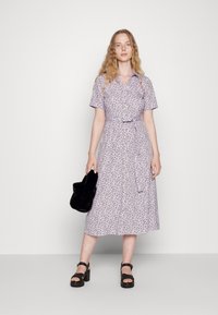 Pieces PCJOSI SS V-NECK MIDI DRESS  - Vestido de dia - purple rose/white