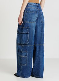 Calliope CARGO MULTIPOCKET - Wide Leg - blu denim medio