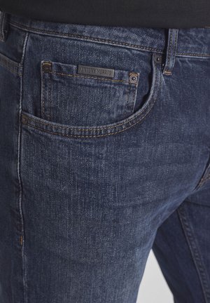 Antony Morato, JEANS HENRY REGULAR ANKLE LENGHT FIT IN BLUE-BLACK DENIM - Vaqueros tapered - blue denim