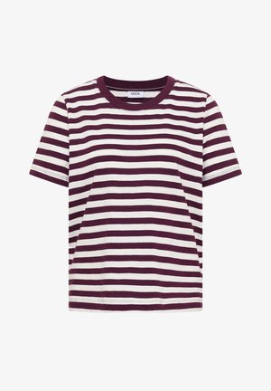 Cecil, T-SHIRT MIT RUNDHALS UND STREIFEN - T-shirts print - sweet grape red