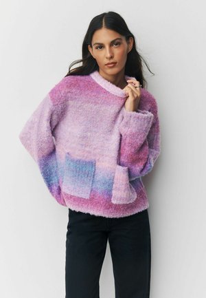 Strickpullover - pink purple spacedye