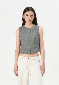 Abercrombie & Fitch - CAP SLEEVE TAILORED VEST - Blouse - black Thumbnail Image 1