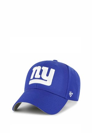 Blauer Baseballcap mit weiß gesticktem "ny"-Logo auf der Vorderseite und "47" an der Seite, gebogener Schirm, strukturierte Passform.