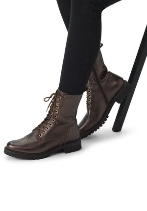 Manfield Platform ankle boots - bronze