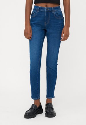 ONLANE MID WAIST - Testhezálló fazon - dark blue denim