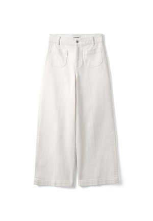 STRETCH WIDE LEG - Stoffhose - optical white