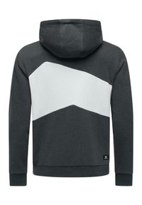 Hoodie in donkergrijs en wit, met een diagonale witte paneel op de achterkant. Gemaakt van een katoenmix met ribgebreide manchetten en zoom.