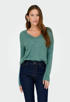 JDYELANORA L/S V-NECK NOOS - Pullover - sea pine