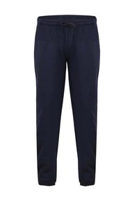 Navy Jogginghose aus weichem Baumwollgemisch. Verfügt über einen elastischen Bund mit Kordelzug, schmal zulaufende Beine und verstärkte Nähte.