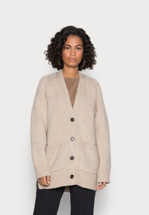 CARDIGAN LONGSLEEVE V NECK BUTTON CLOSURE - Gilet - winter wheat melange