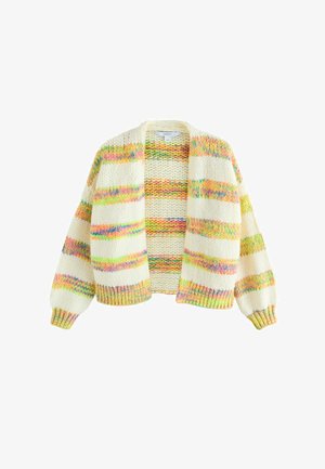 Next, CARDIGAN - Strickjacke - ecru fluro stripe