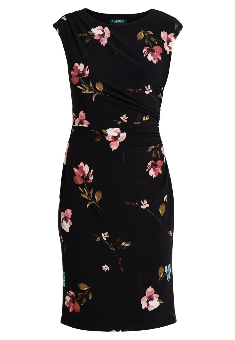 lauren ralph lauren floral ruched jersey dress Ralph Lauren Floral Flutter Sleeve Ruched Jersey
