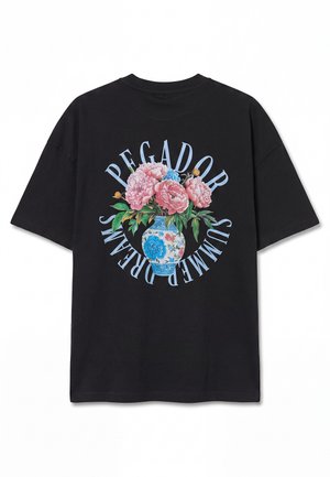 Pegador, OLARGUES HEAVY OVERSIZED TEE - T-shirt con stampa - washed black
