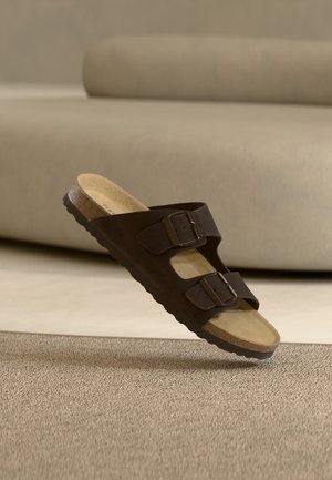 LEATHER UNISEX - Slip-on sandaler - dark brown