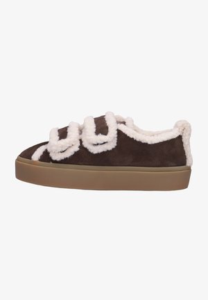INUIKII, INUIKII DAMES INSTAPPERS SHEARLING LOW VELCRO. - Baskets basses - dark brown