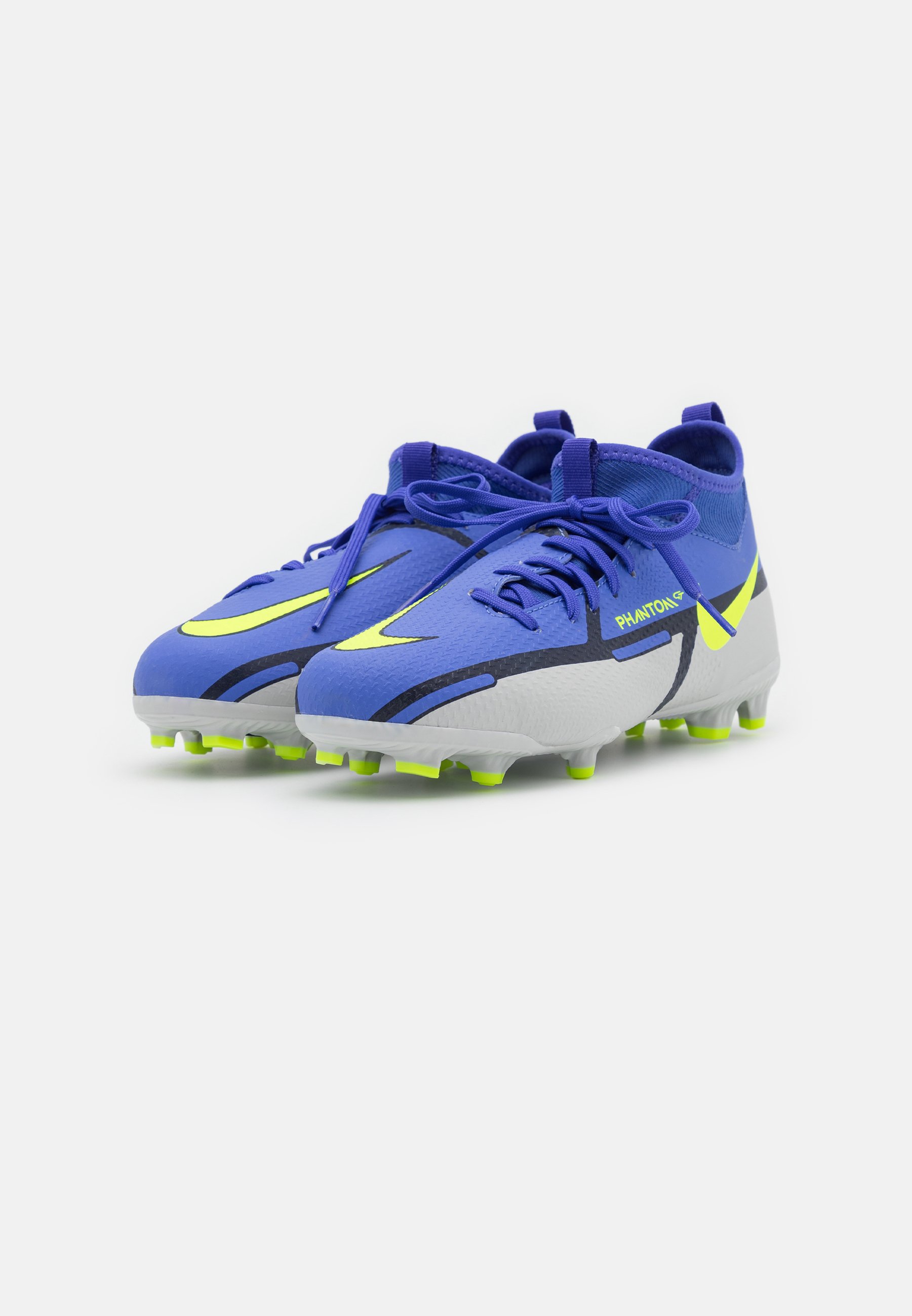 Nike Performance JR PHANTOM GT2 ACADEMY DYNAMIC FIT FG/MG UNISEX -  Fußballschuh Nocken - sapphire/volt/grey fog/blue void/dunkellila -  Zalando.ch